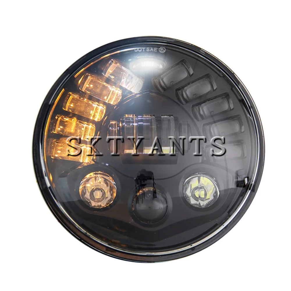 7&quot Inch Round Led Headlight With 7 inch Mounting Bracket Stainless Steel for Har ley Motorcycle Headlamps | Автомобили и