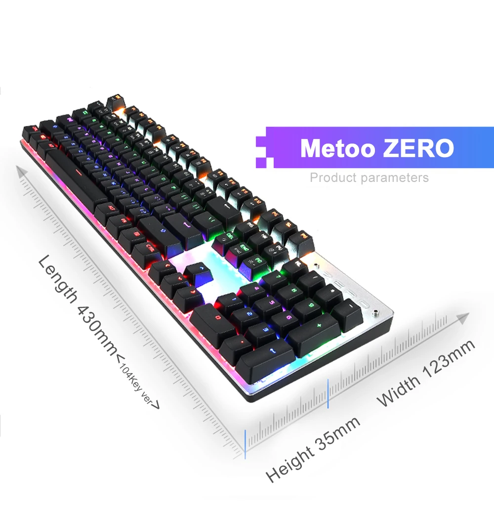 METOO ZERO игровая механическая клавиатура синий красный черный переключатель клавиатура подсветка игровая клавиатура русская