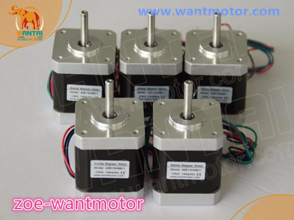 Горячая Распродажа! 5 шт. шаговый двигатель Nema 17 wantai 42BYGHW804 4800 г. См а CE ROHS ISO CNC kit