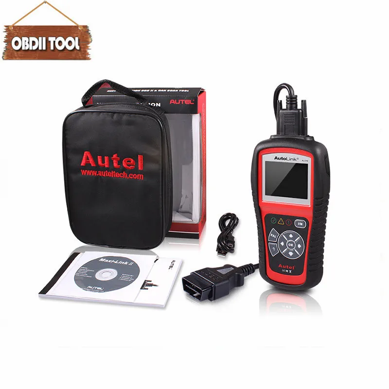 Автомобильный Autel AutoLink AL519 AL 519 OBD2 EOBD считыватель кодов автомобиля Escaner