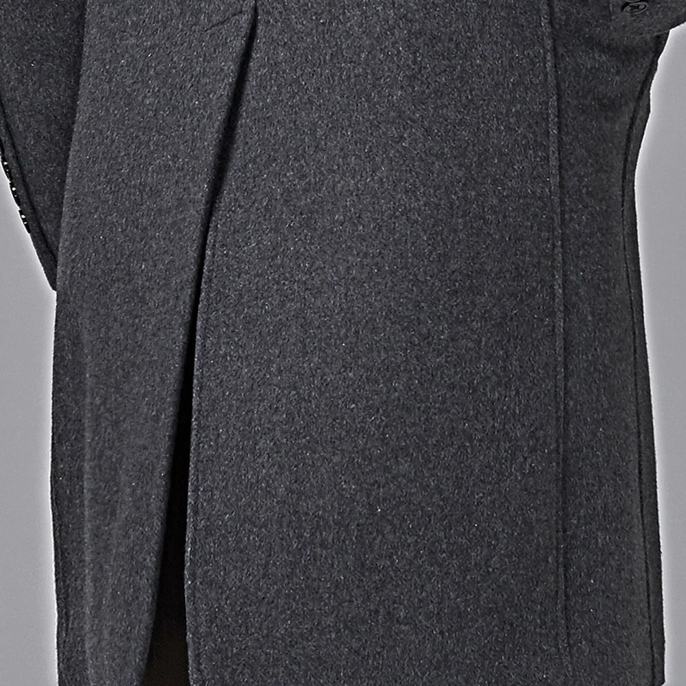 

British men URSMART new winter long man grey wool coat in business casual