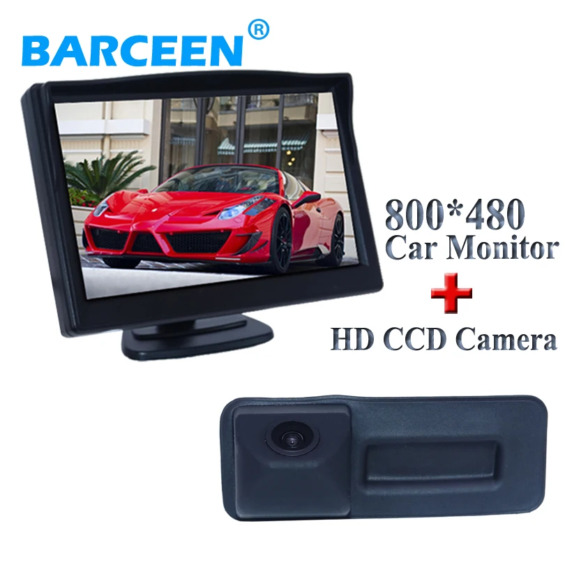 5 &quotпровод заднего монитора автомобиля lcd hd + ручка багажника реверсивная камера