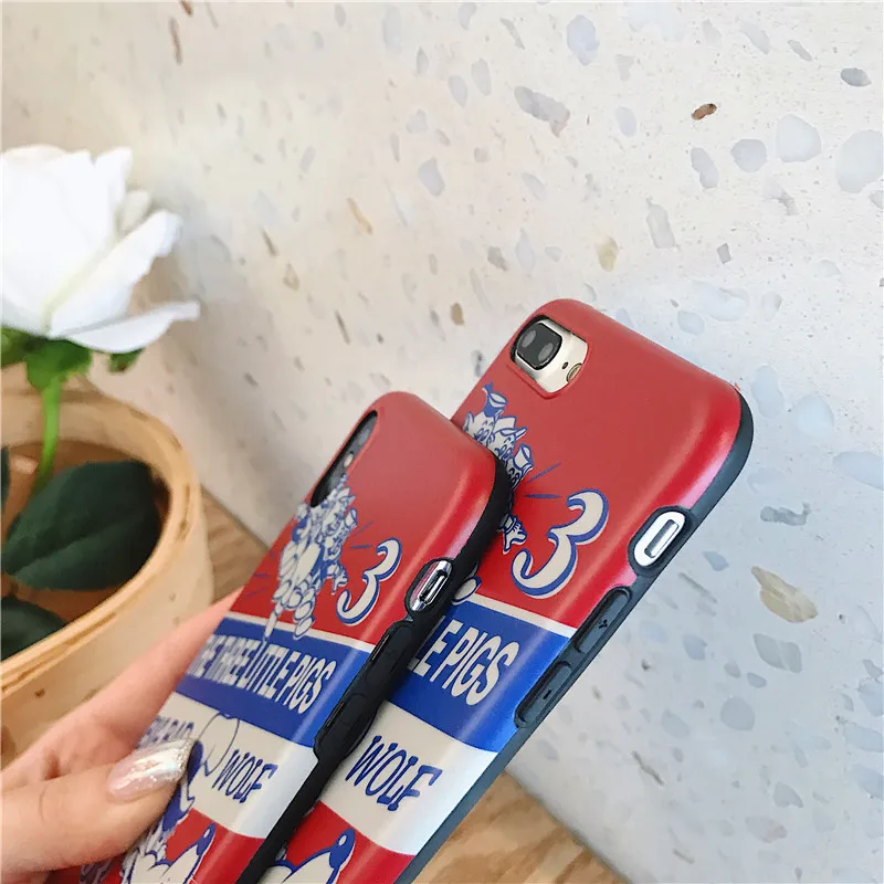 three little pigs timber wolf red dull polish soft shell phone Case For Apple iphone 6 6s 7 8 Plus X XS XR MAX |