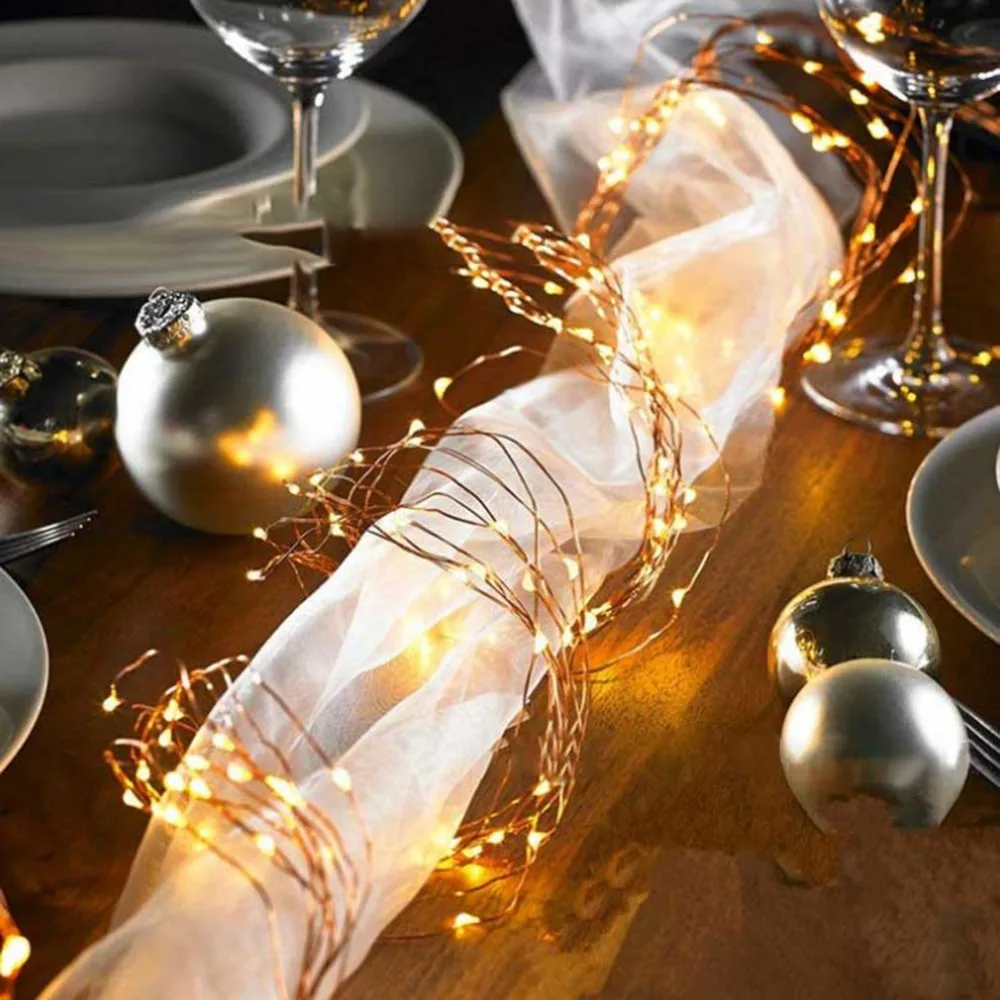 200 светодиодный s новогодние гирлянды Медный провод строки лампы для внутреннего