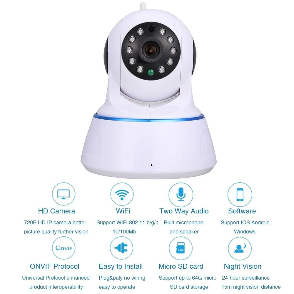 Умная Беспроводная IP камера JCWHCAM 720P HD сетевая видеонаблюдения видеоняня ночное
