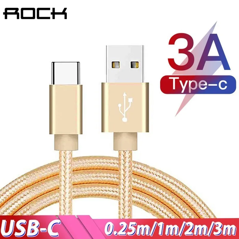 Кабель Rock USB Type C для Samsung s9 Huawei LG зарядный кабель провод быстрой зарядки Xiaomi Macbook