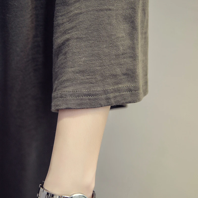 Большой Размеры Для женщин летнее платье 2017 хлопок футболки Свободные