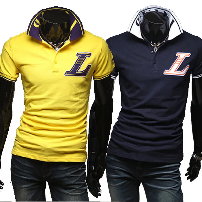 

mens polos 2018 summer shirt men polo shirt embroidered lapel polo shirt men's short sleeve Los Angeles