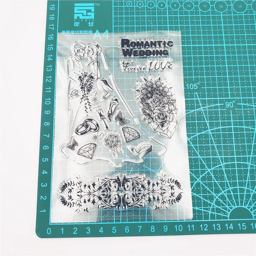 

New Romantic Wedding Love Transparent Clear Stamps Silicone Seal for DIY Scrapbooking Card Making Photo Album Decoration Crafts