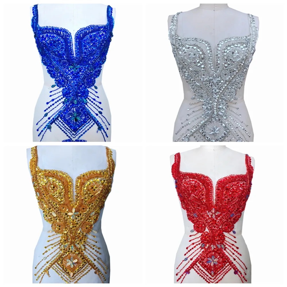 4 цвета серебристые/красные/синие/золотистые аппликации ручной работы Пришивные