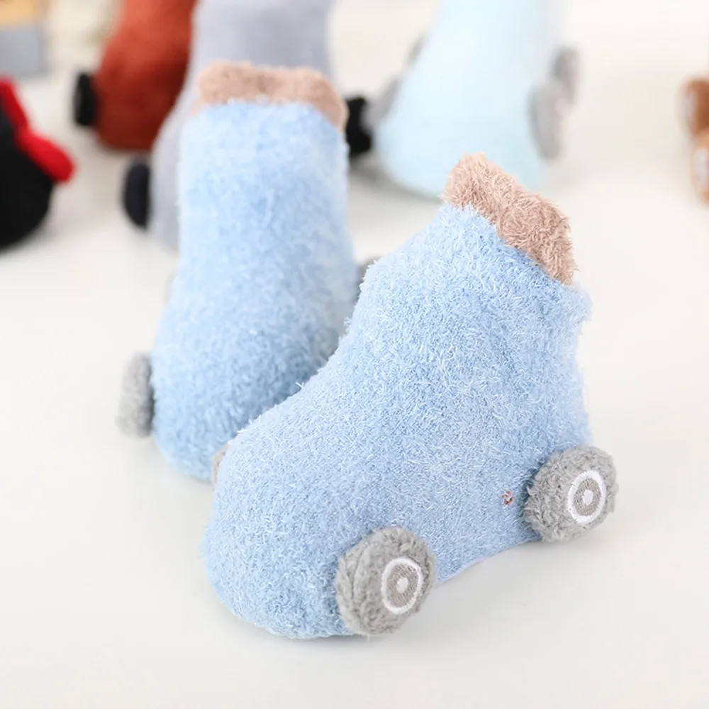 Muqgew/носки тапочки для новорожденных мальчиков и девочек с мультяшными машинами