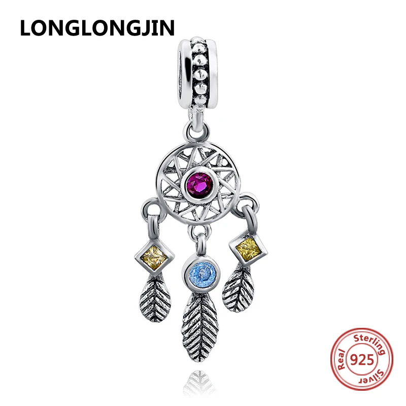 925 Sterling Silver Tassel Bangle Charms Beads With CZ Fit Charm Pandora silver original Bracelet Pendant Fine Jewelry Gift|beads fashion|beads