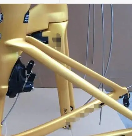 Глянцевая полнокарбоновая рама UD золотого цвета + руль перебои гарнитура 49/52/54/56/58