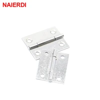 naierdi 20pcs cabinet hinges 1 5inch stainless steel mini drawer jewelry box hinge silver door hinge for decoration hardware