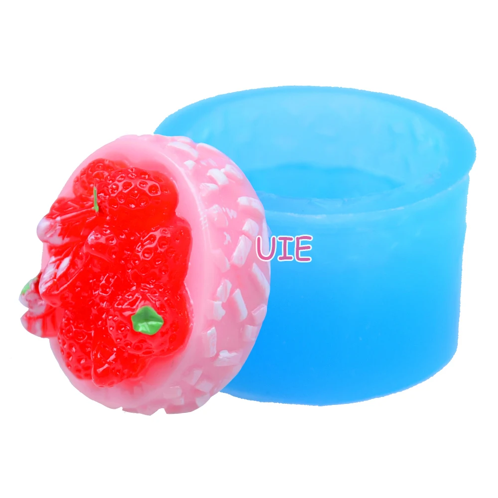 GYL212U 24 6 мм 3D клубничный торт Силиконовая формочка-формочка для десерта помадка