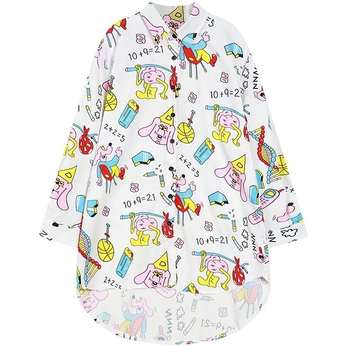 Lazy Oaf стильные женские шифоновые блузки размера d далматинские женские блузки повседневного дизайна, женские блузки размера плюс, розовая Модная рубашка - Цвет: 2852