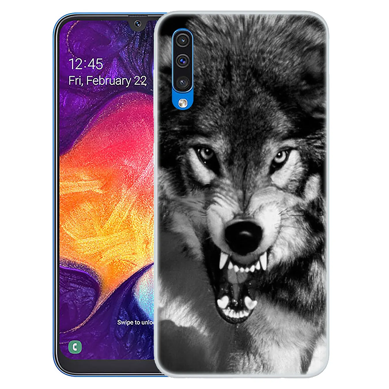 Классический жесткий прозрачный чехол lawaza с волком для Samsung Galaxy A10 A20 A30 A40 A50 A60 A70 M40