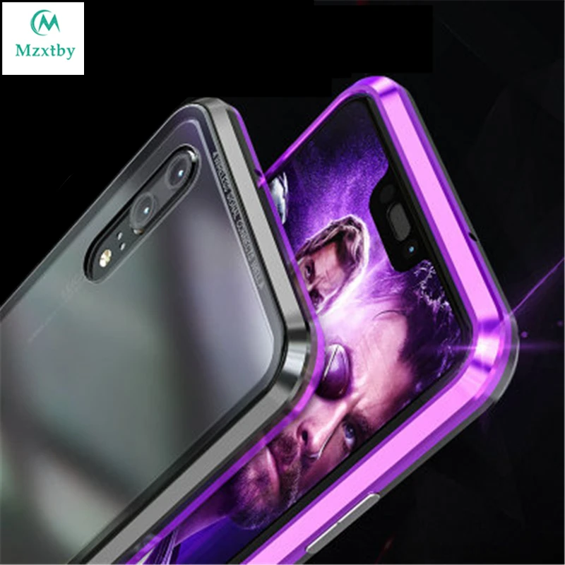 Для huawei mate 10 20 P20 P30 Pro V20 металлический чехол металлический магнитный чехол 9H закаленное стекло передняя+ задняя двусторонняя магнитная крышка чехол s