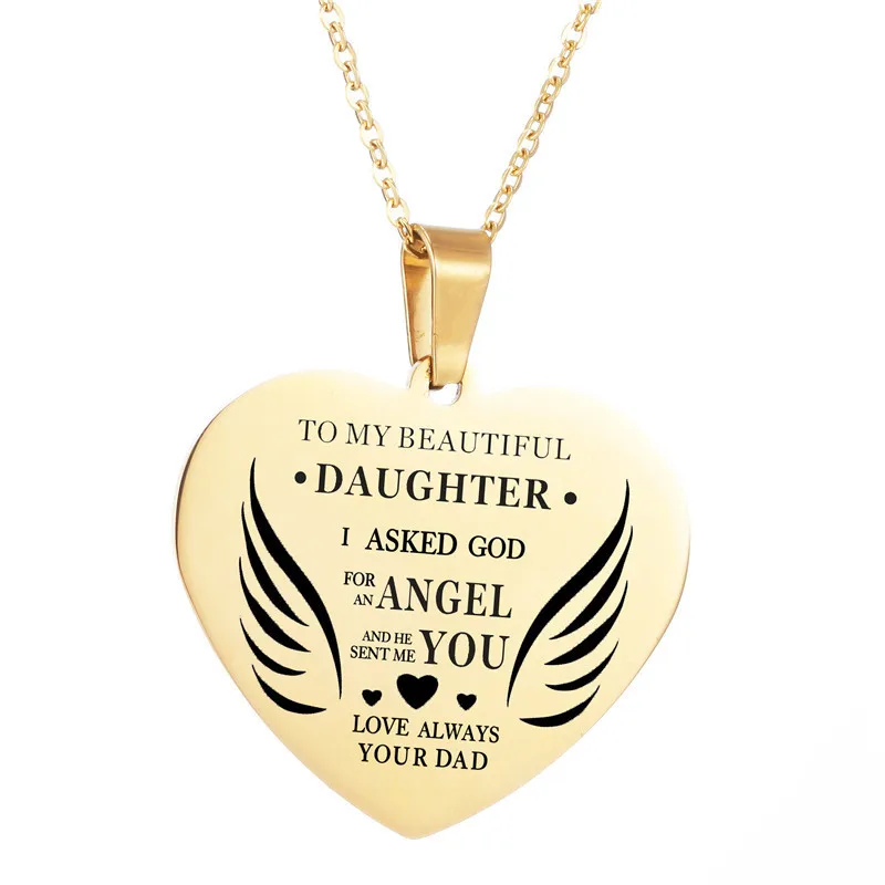 AMORUI к моему прекрасной дочери стильный элегантный кулон &quotСердечко&quot Dad's