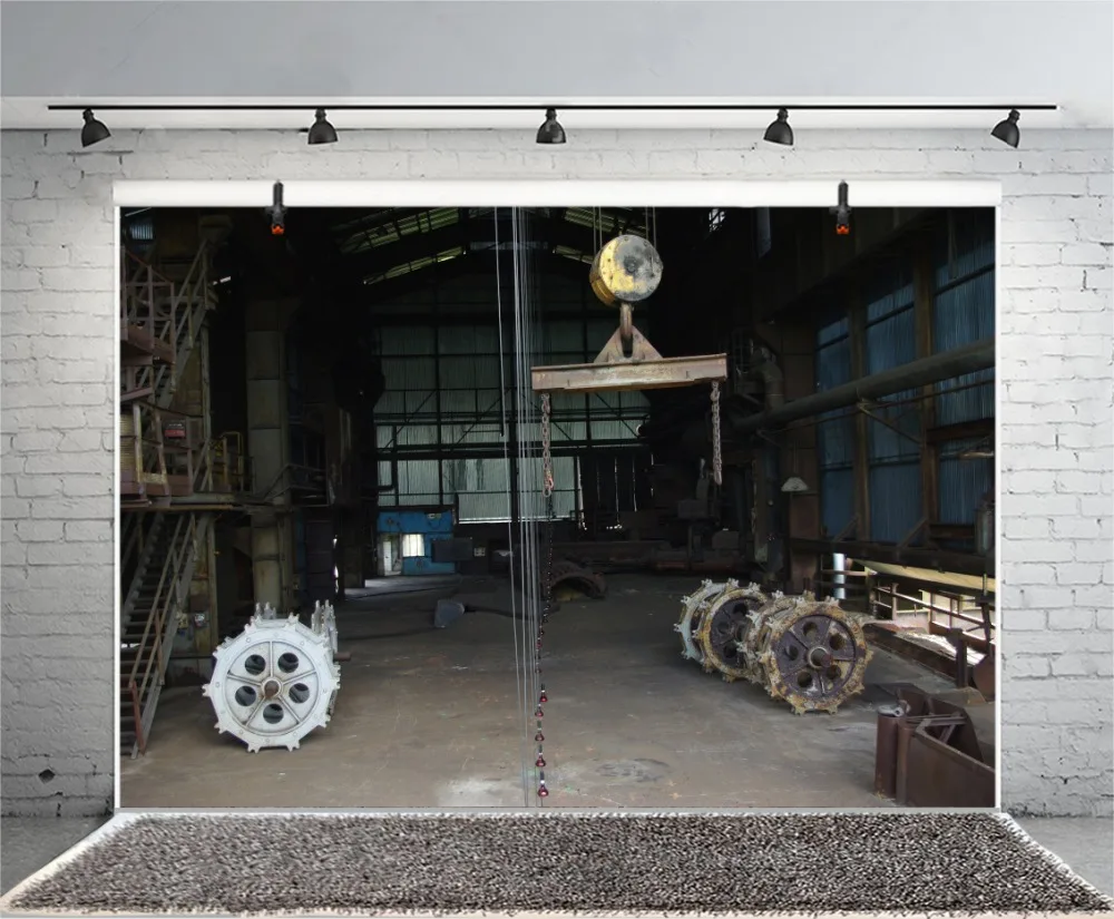 Фабрика Laeacco темная мастерская механический стальной интерьер фотографические