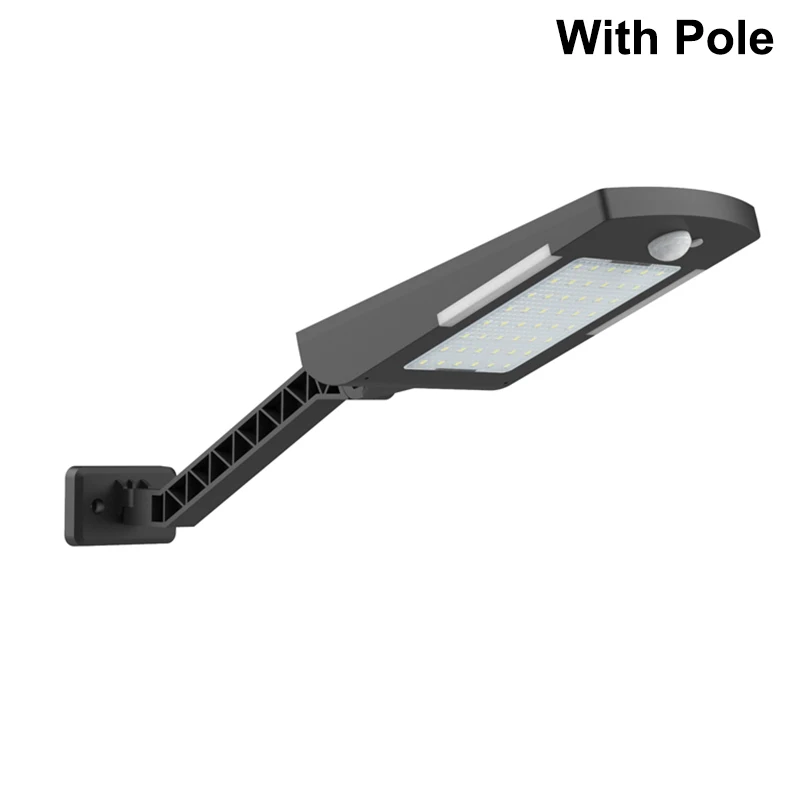 Black With Pole 54 светодиодный беспроводной светильник на солнечной батарее с 3 режимами, уличный водонепроницаемый светильник на солнечной батарее, светильник безопасности для дома, стены, улицы, сада - Испускаемый цвет: Black With Pole