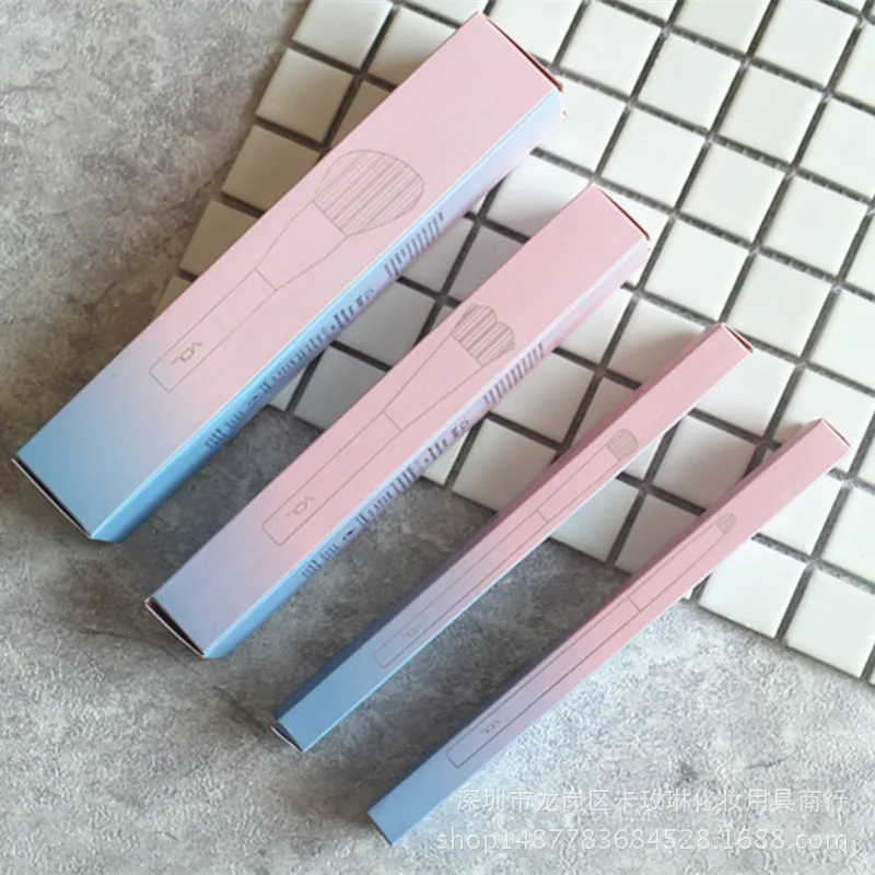 Горячая продажа 4 шт косметические кисти градиентный цвет розовый порошок основа