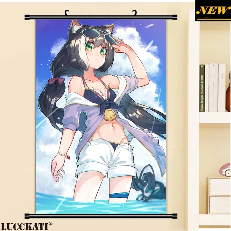 40X60 см принцесса подключения re dive Kyaru животное ухо бикини хвост попка Сексуальная лоли камушки Мультфильм Аниме прокрутки холст живопись плакат