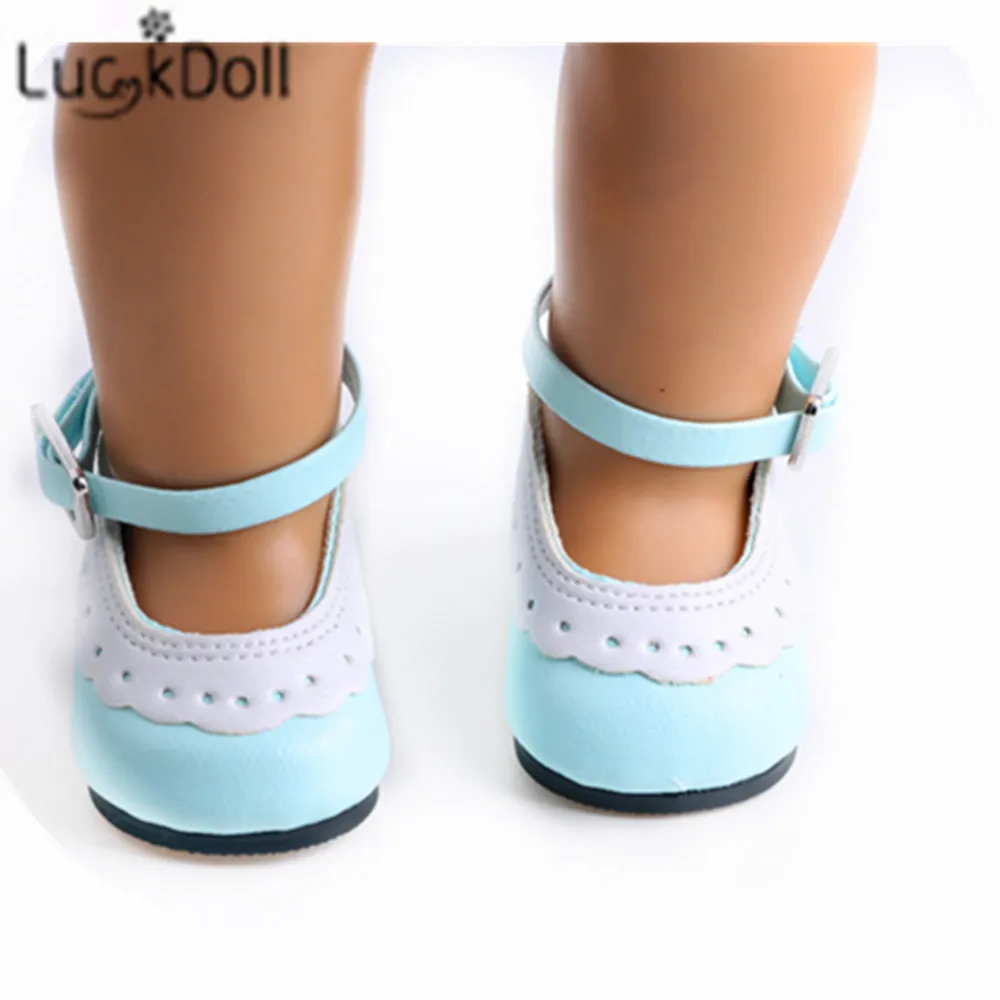 Luckdoll новые милые круглые маленькие туфли 18-дюймовые американская кукла, самый лучший подарок на праздник для детей