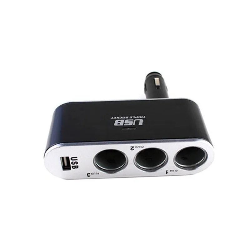 Автомобильная розетка с прямой вставкой адаптер питания 1out3 прикуриватель 1