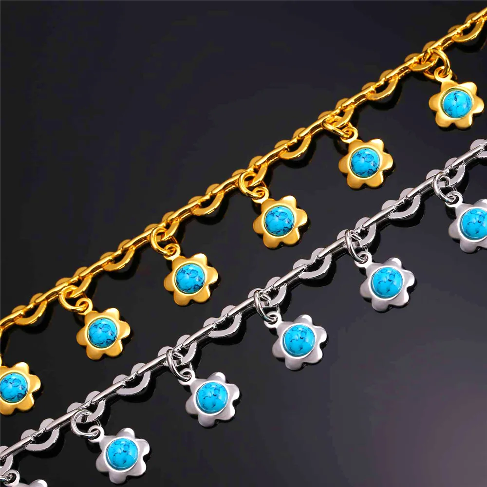 Женский богемный браслет на ногу ножной золотого цвета с звеньями сердца A1125|fashion