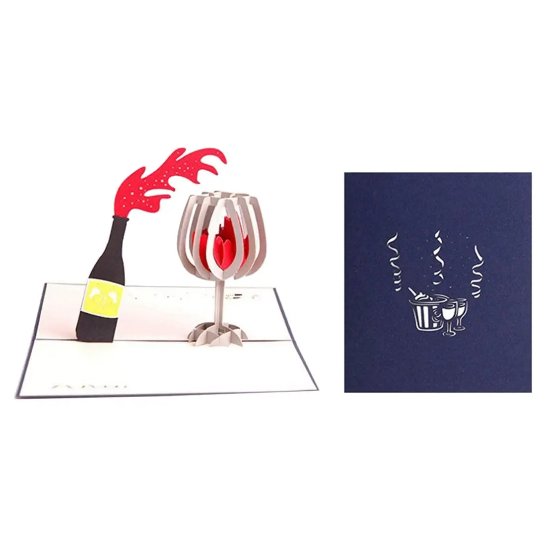 Cards 3D Pop Up Red Wine Thank You Greeting for Every Occasion | Дом и сад