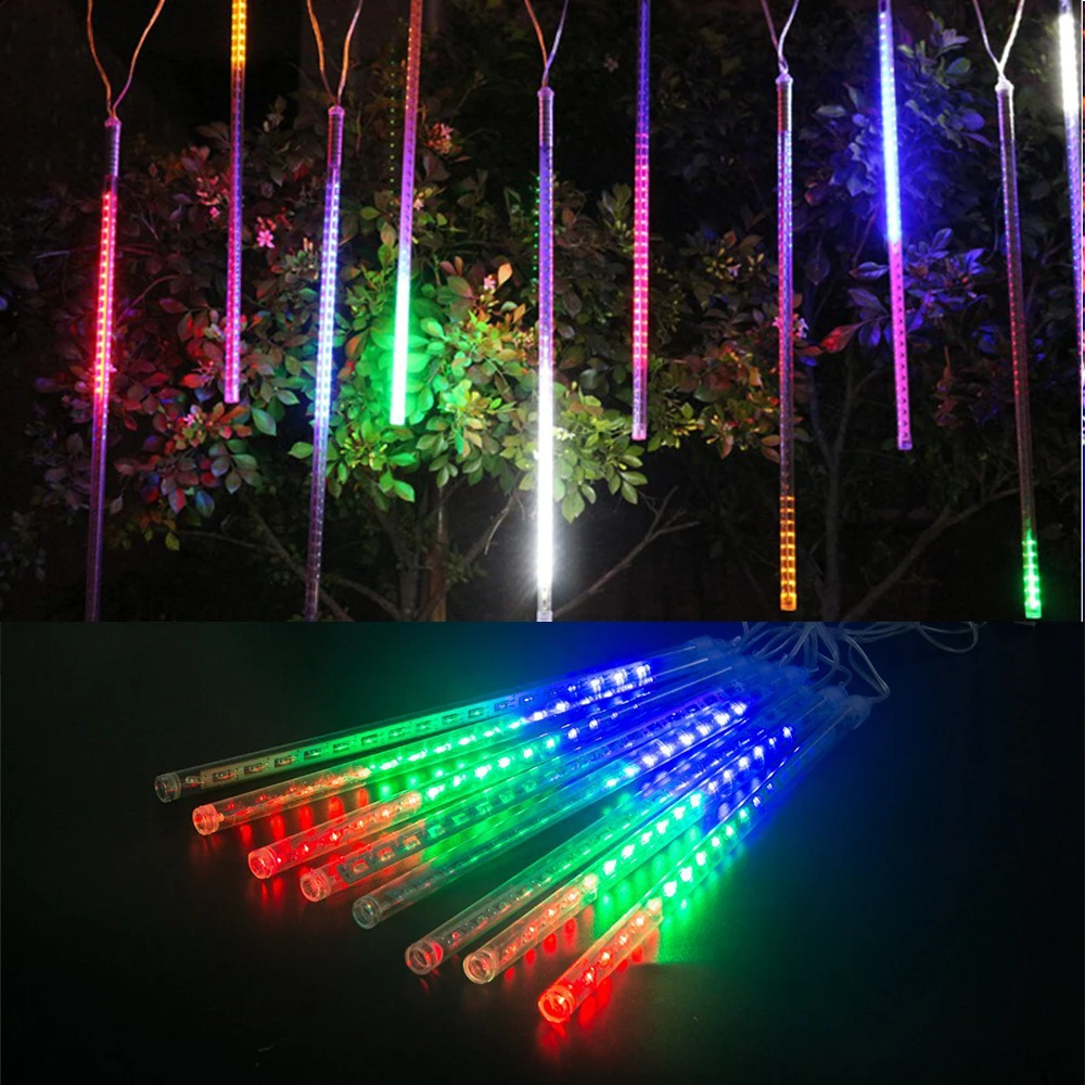

8PCS 30CM Led Meteor Shower Rain Tube For Garland Christmas Tree Christmas Decorative Xmas Colorful Outdoor Fairy Lights String