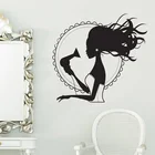 Виниловые наклейки на стену в стиле парикмахера, Стикеры для салона красоты, женские Украшения для парикмахерской, настенные наклейки для девочек, художественная роспись H092