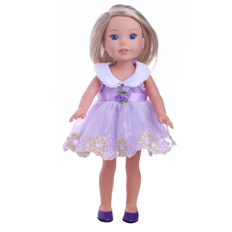 

Purple Round Neck Princess Dress Fashion Suitable 14.5 Inch Wellies Wishers Doll ,Doll Clothes Accessories,Gifts For Girl