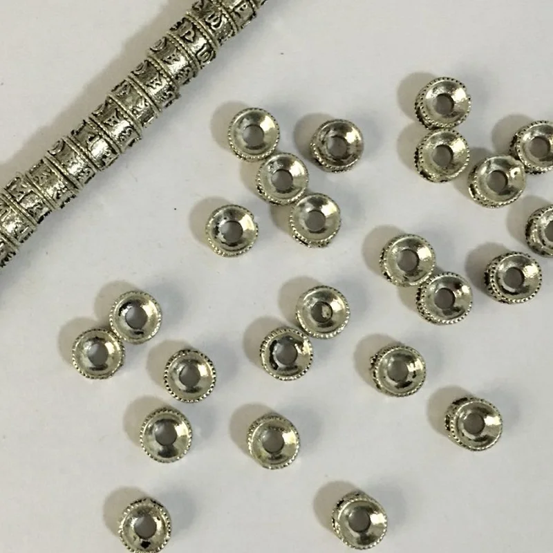 6/8/10/12/14mm Vintage Tibetan Silver Spacer Beads Hole Nepal Buddha DIY Jewelry Accessories 10pcs J0701 | Украшения и аксессуары