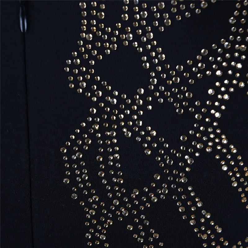 Adogirl Новое эротическое с бисером облегающее Клубное платье Водолазка с длинным рукавом Короткое облегающее платье для вечеринок Мини Ночная Клубная одежда платья