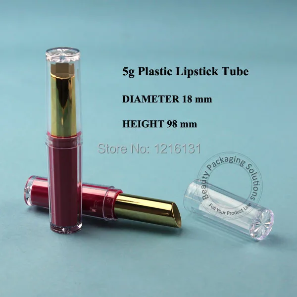 100 шт./лот оптовая продажа фотопластиковая пустая туба для УФ помады розовый