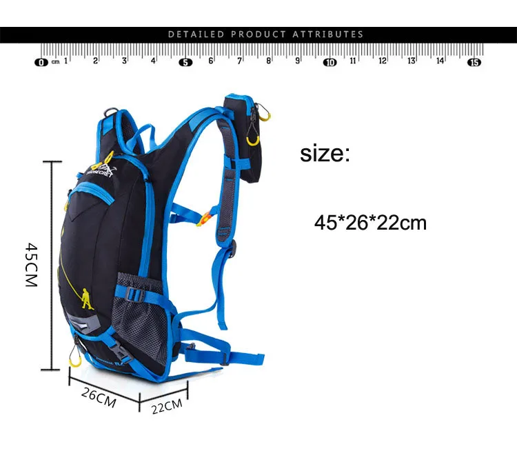 Эргономичный водонепроницаемый велосипедный рюкзак 20 л вентилируемый для