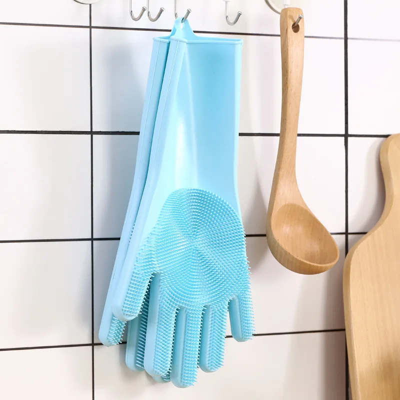Кухонные силиконовые чистящие перчатки Guantes de латексные Волшебные мытье посуды