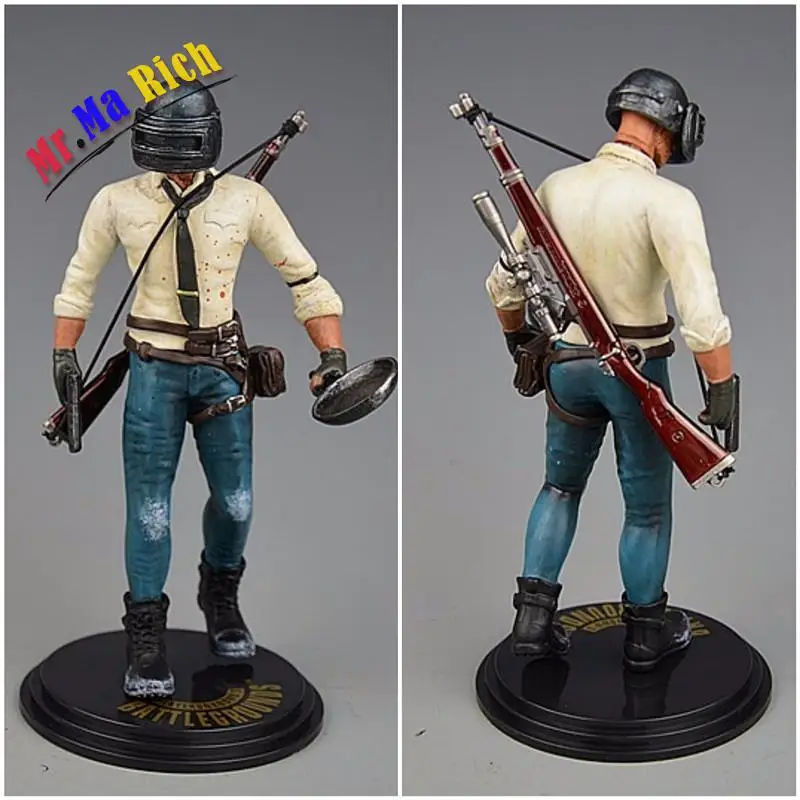 17 см playerunknown Battlegrounds Pubg Circa Doll Spot Mangiare Pollo Stasera Modo Del Metallo Auto Modello Di Arma|figure|doll figuresarma |