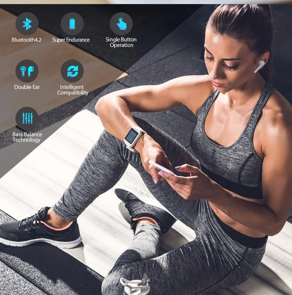 Наушники-вкладыши для I7 I10s Tws, Bluetooth наушники, гарнитура, беспроводные наушники с микрофоном для Iphone, Xiaomi, huawei, с зарядным устройством