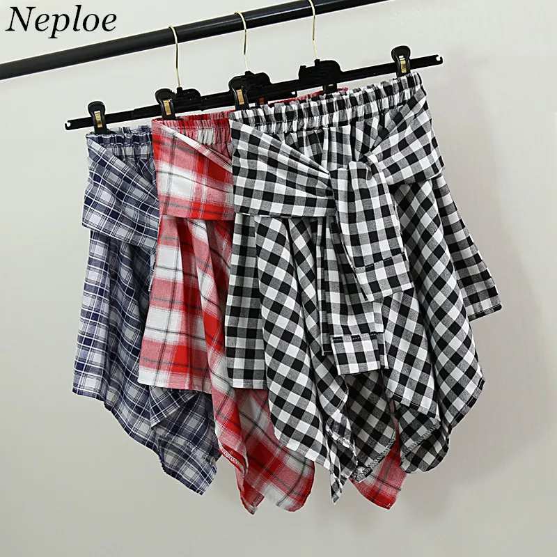 Женская ассиметричная клетчатая юбка nesloe весенне летняя 67181|fashion skirt|fashion woman skirtskirt