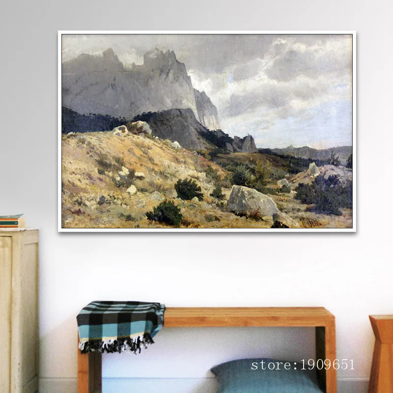 Классический набор Пейзаж для русской елки реки гор холст печать картина маслом