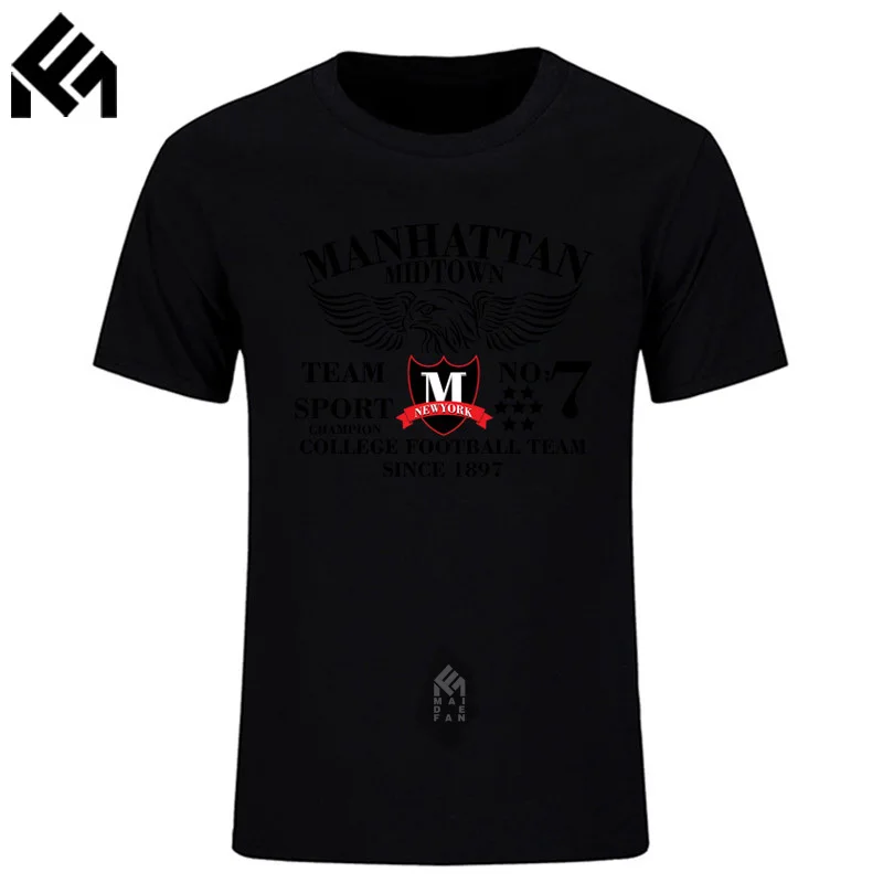 Manhattan Midtown № 7 1897 мужская футболка 100% хлопковые топы мужские короткий рукав oversize