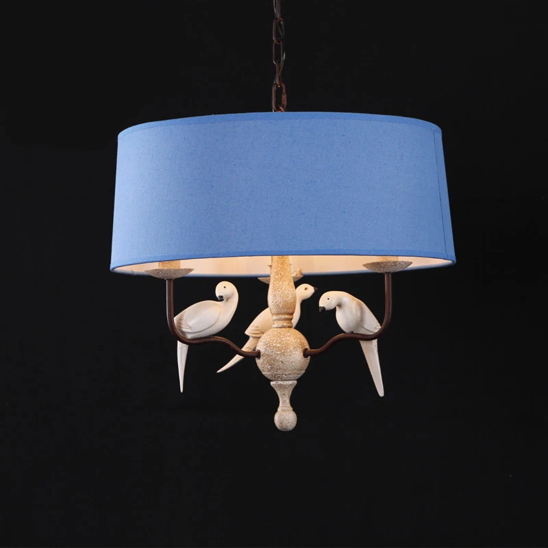 Винтажная Люстра для птиц в средиземноморском стиле. Лампа спальни с птицами из