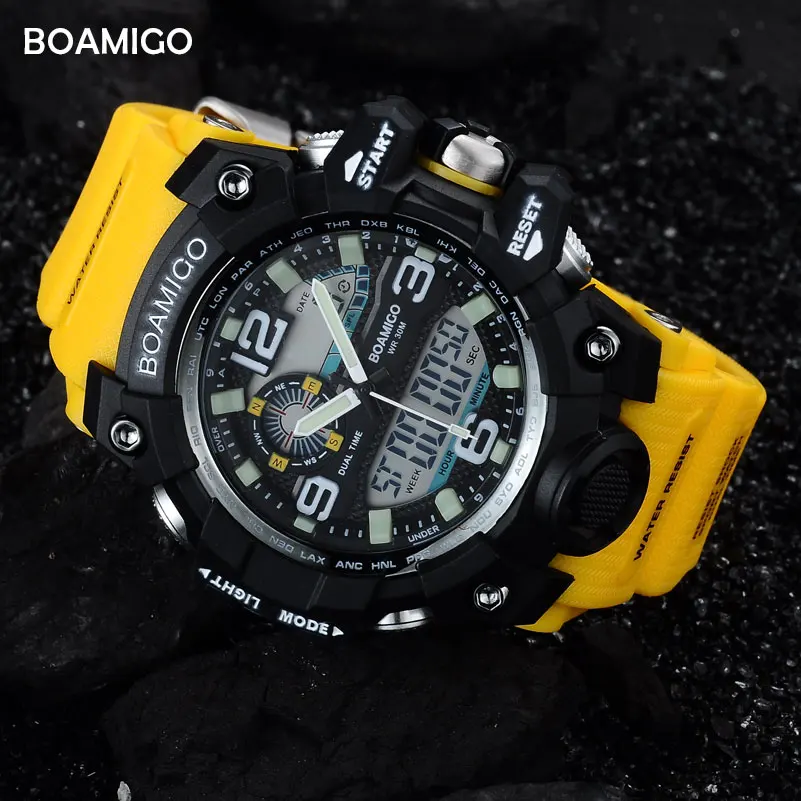 Мужские спортивные часы BOAMIGO F502 Цифровые Кварцевые водонепроницаемые с