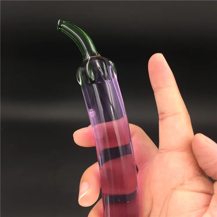 2 шт./лот вибратор и фиолетовые баклажаны стеклянный Хрустальный фаллоимитатор