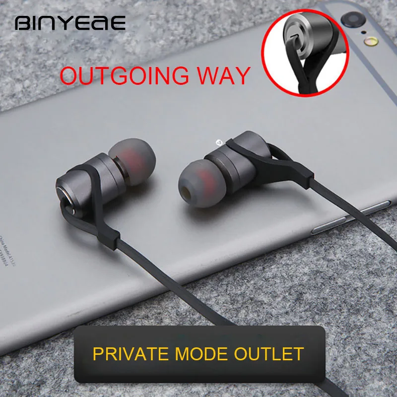 BINYEAE Bluetooth наушники с микрофоном Sweatproof Спорт Беспроводной Hi Fi бас и Ephones для Xiaomi MP3
