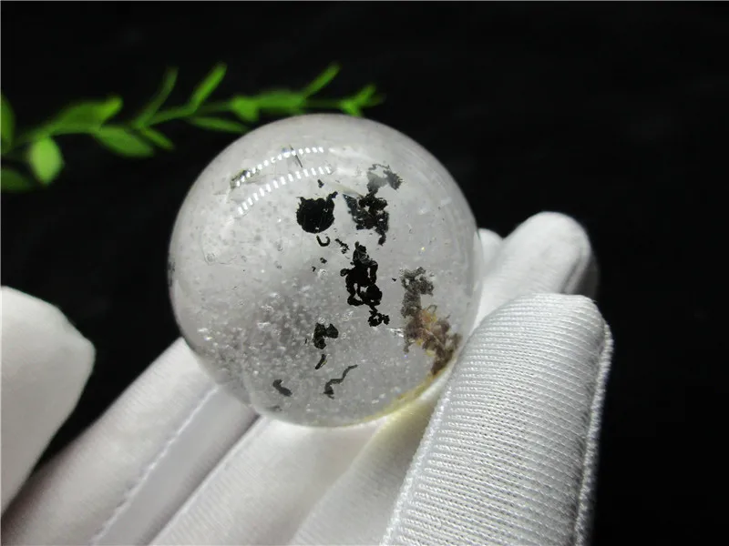 

Natural Stone Natural BLACK Ghost Quartz Crystal Ball Chakra Healing Reiki Stone Carving Crafts ball 35MM