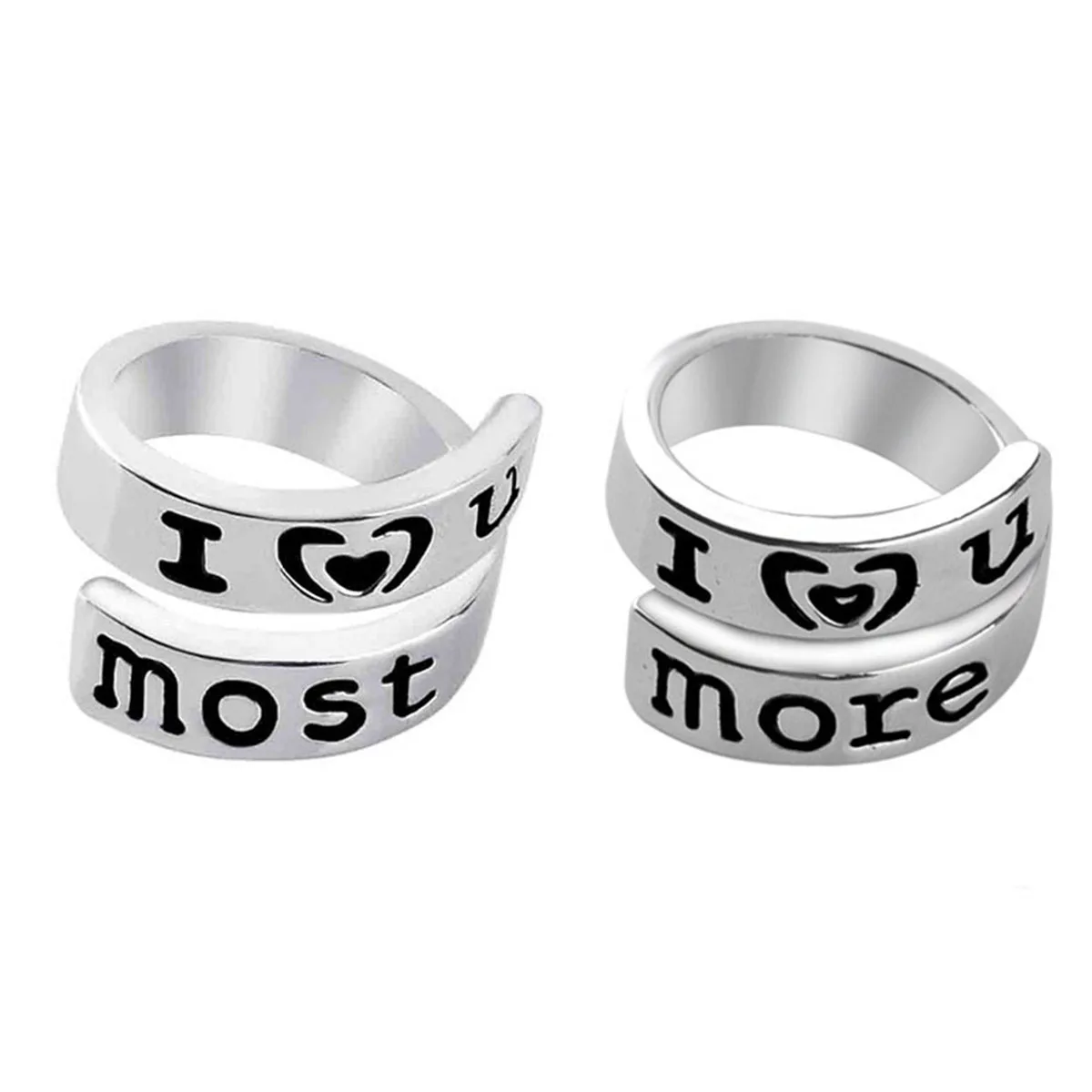 2 шт. я люблю тебя больше всего Обещание Кольца Valentine's Jewelry подарок на память для